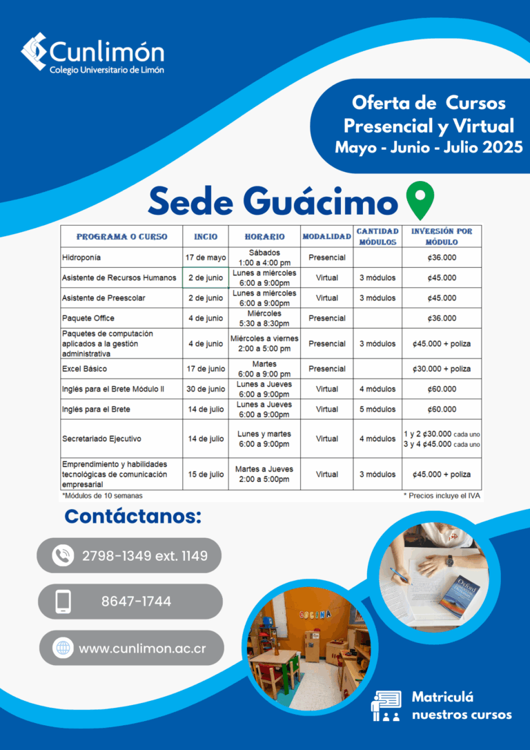 Oferta de Cursos Sede Guácimo