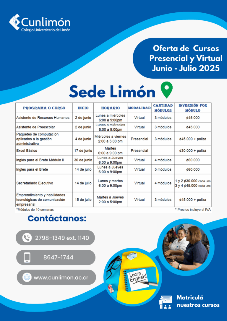 Oferta de Cursos Sede Limón
