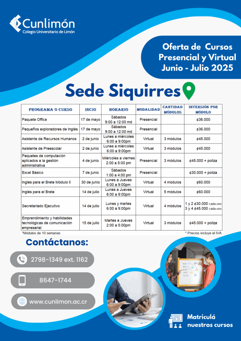 Oferta de Cursos Sede Siquirres
