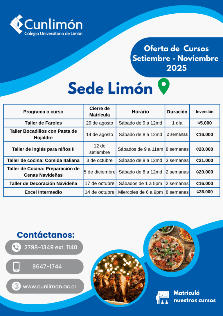 Oferta de Cursos Sede Limón