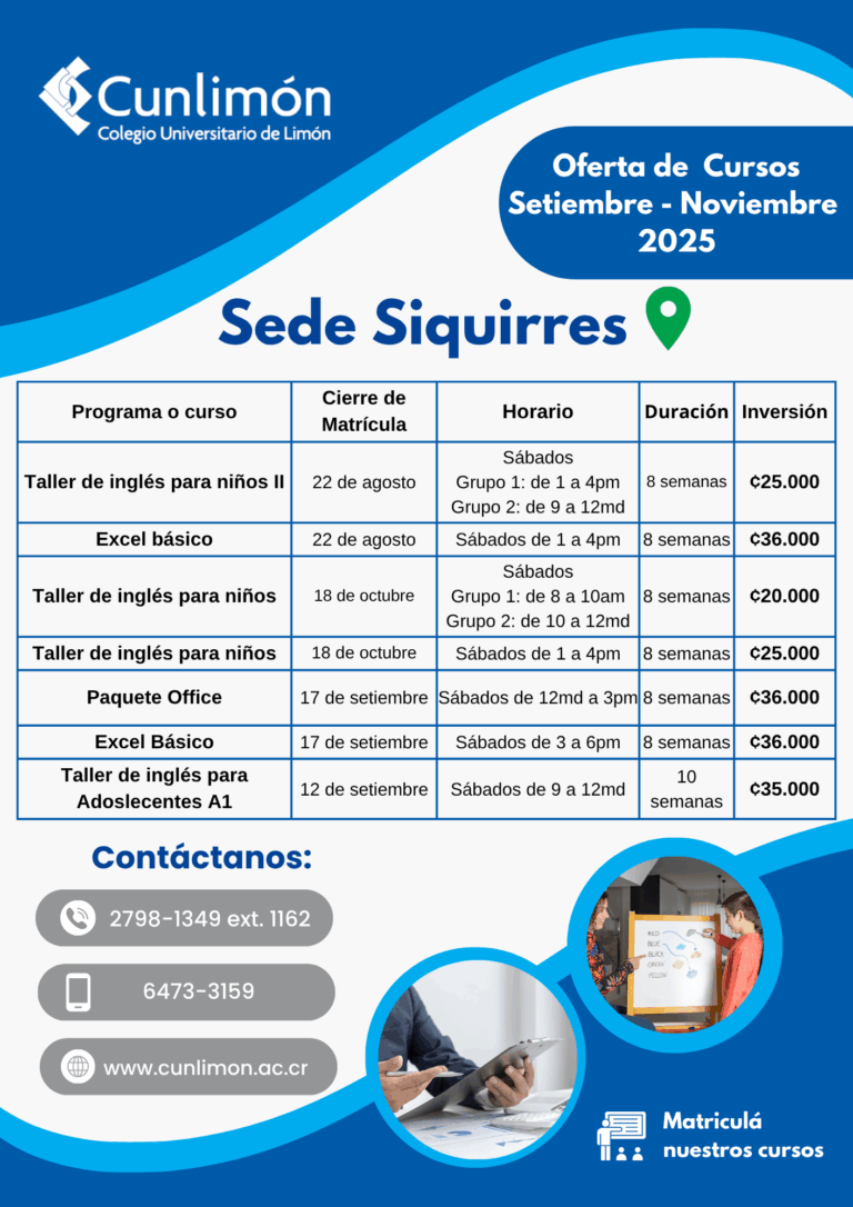 Oferta de Cursos Sede Siquirres