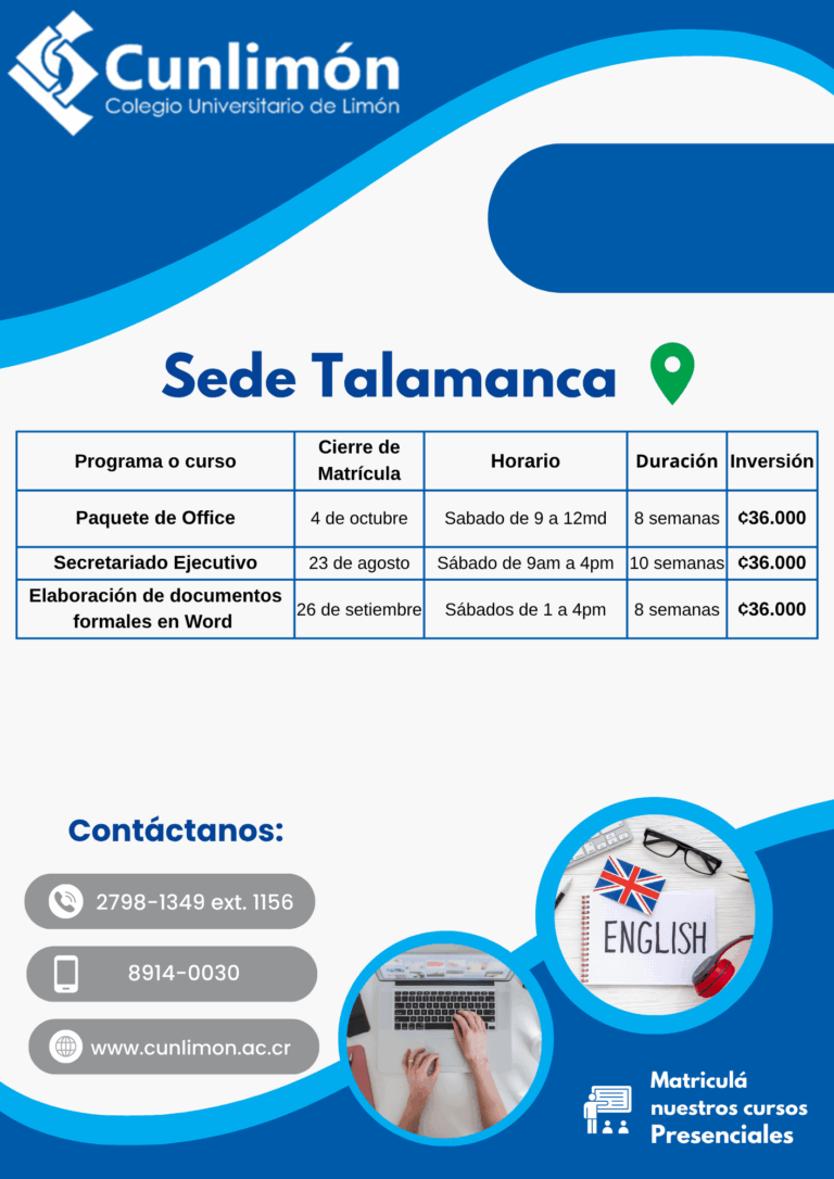 Oferta de Cursos Sede Talamanca